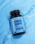 CHOOVY Chill Gum bottle in sparkling blue water