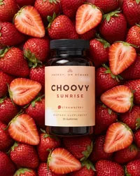 On a bed of strawberries